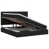 vidaXL Cama con almacenamiento y colch&oacute;n Negro 140 x 190 cm tela