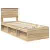 vidaXL Estructura de cama con cabecera Roble Sonoma 75 x 190 cm