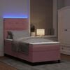 vidaXL Cama Box Spring LED con colch&oacute;n Rosa 90 x 190 cm tela