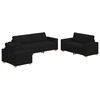 vidaXL Sof&aacute; 3 pcs Negro 221 x 80 x 80 cm Tejido mezcla de lino