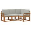 vidaXL Conjunto de sof&aacute;s de exterior 4 uds. Gris Natural y Claro