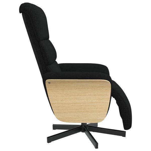 vidaXL Sill&oacute;n reclinable con reposapi&eacute;s tela negra
