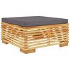 vidaXL Taburete de jard&iacute;n con coj&iacute;n gris oscuro madera maciza teca