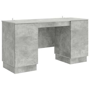 vidaXL Escritorio con estante Gris Hormig&oacute;n 142,5 x 50 x 75 cm