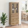 vidaXL Aparador alto 2 pcs Roble artesanal Madera de ingenier&iacute;a