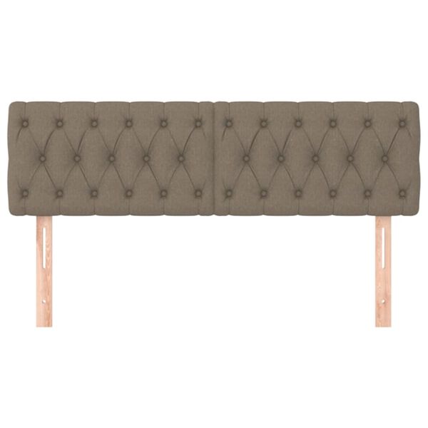 vidaXL Cabeceros 2 unidades de tela gris taupe 80x7x78/88 cm