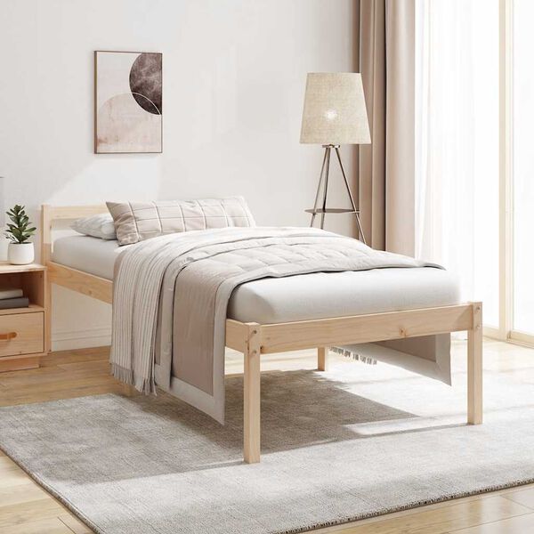 vidaXL Cama para personas mayores madera maciza de pino 90x200 cm