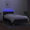 vidaXL Cama box spring con colch&oacute;n LED tela negro 90x200 cm