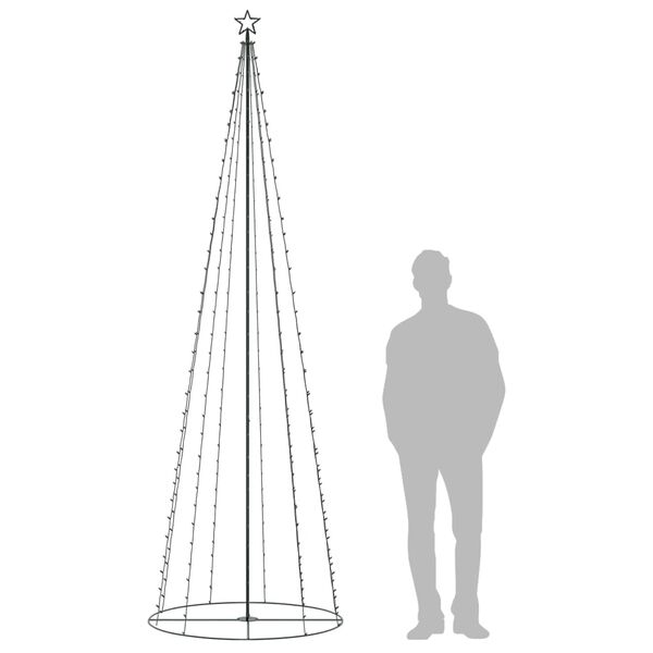 vidaXL &Aacute;rbol de Navidad forma de cono 330 LED blanco c&aacute;lido 100x300 cm