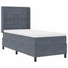 vidaXL Cama tipo Box Spring con LED Gris oscuro 90 x 190 cm Terciopelo