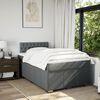 vidaXL Cama box spring con colch&oacute;n tela gris oscuro 120x190 cm
