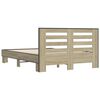 vidaXL Estructura cama madera ingenier&iacute;a metal roble Sonoma 120x200 cm