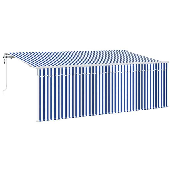 vidaXL Toldo Retr&aacute;ctil Azul y 400 x 200 cm Poli&eacute;ster y Aluminio