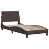 vidaXL Estructura de cama sin colch&oacute;n Hanko tela marr&oacute;n oscuro 90x190 cm