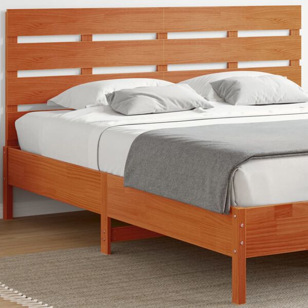 vidaXL Cabecero de cama madera maciza de pino marr&oacute;n cera 180 cm