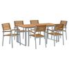 vidaXL Conjunto de Comedor de Jard&iacute;n 7 uds. Gris