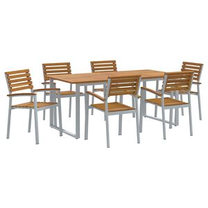vidaXL Conjunto de Comedor de Jard&iacute;n 7 uds. Gris
