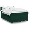 vidaXL Cama box spring con colch&oacute;n terciopelo verde oscuro 140x190 cm