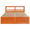 vidaXL Estructura cama con cabecero madera pino marr&oacute;n cera 140x200 cm