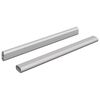 vidaXL Varilla para Armario 2 uds. Plateado 316 x 15 x 29 mm