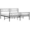 vidaXL Estructura cama sin colch&oacute;n con estribo metal negro 180x200 cm