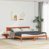 vidaXL Estructura de cama con cabecera Marr&oacute;n cera 180 x 200 cm