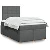 vidaXL Cama box spring con colch&oacute;n tela gris oscuro 120x200 cm