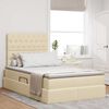 vidaXL Cama con almacenamiento Crema 120 x 200 cm Cuero sintético
