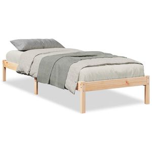 vidaXL Cama extralarga sin colch&oacute;n madera maciza de pino 100x220 cm