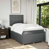 vidaXL Cama box spring con colch&oacute;n tela gris oscuro 120x190 cm