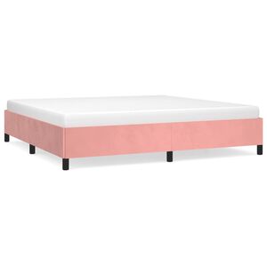 vidaXL Estructura cama sin colch&oacute;n terciopelo rosa 200x200 cm