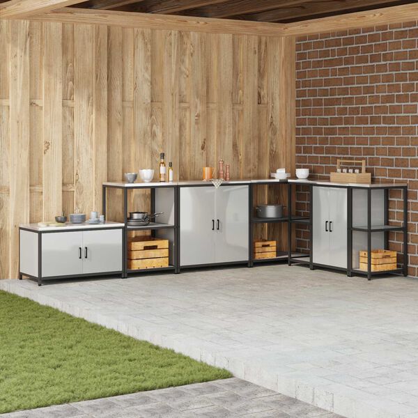 vidaXL Almacenamiento de cocina Plateado 60 x 50 x 92 cm Acero