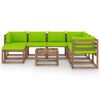 vidaXL Juego de muebles de jard&iacute;n 8 piezas con cojines verde brillante