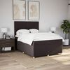 vidaXL Cama box spring con colch&oacute;n tela marr&oacute;n oscuro 140x190 cm