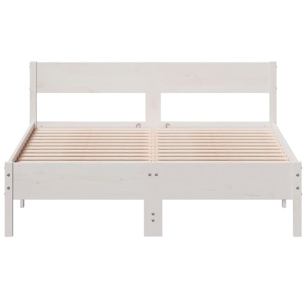 vidaXL Estructura de cama sin colch&oacute;n madera de pino blanca 140x190 cm