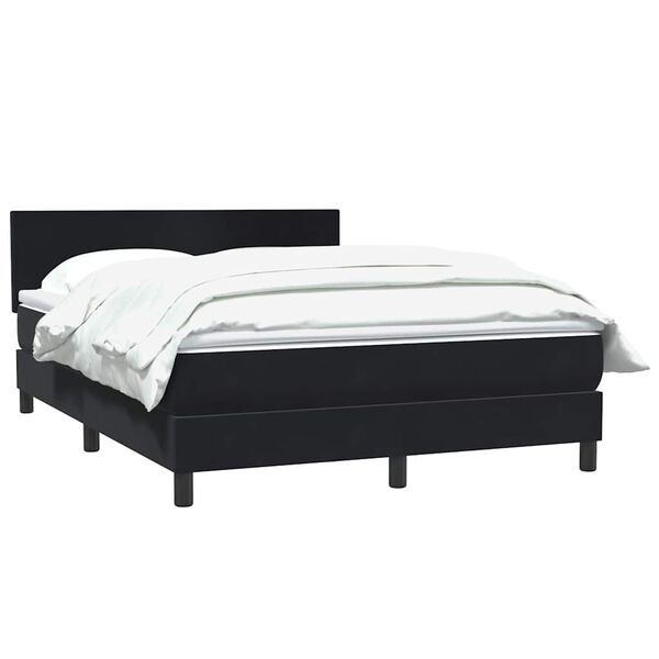 vidaXL Cama box spring con colch&oacute;n terciopelo negro 160x210 cm