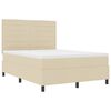 vidaXL Cama tipo Box Spring con colch&oacute;n Crema 140 x 200 cm tela