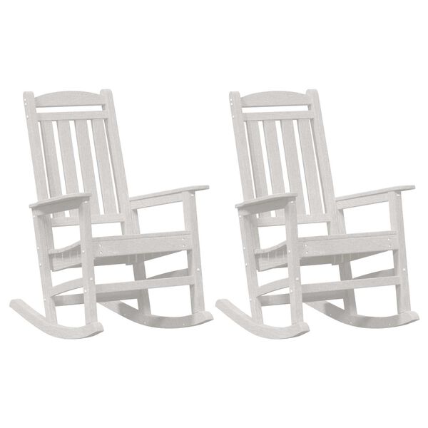 vidaXL Silla mecedora de jardín 2 pcs Blanco 70 x 92 x 108cm Plástico
