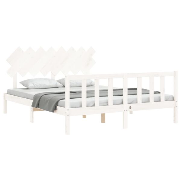 vidaXL Estructura de cama sin colch&oacute;n madera maciza de pino 160x200 cm