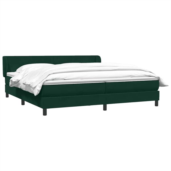 vidaXL Cama box spring con colchones terciopelo verde oscuro 200x210cm