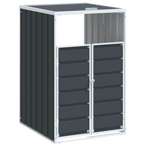 vidaXL Cobertizo de contenedor de basura acero antracita 72x81x115 cm