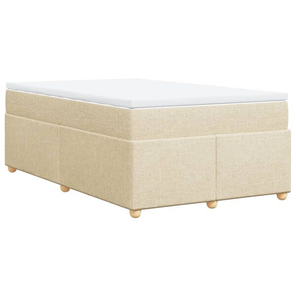 vidaXL Cama box spring con colch&oacute;n tela color crema 120x190 cm