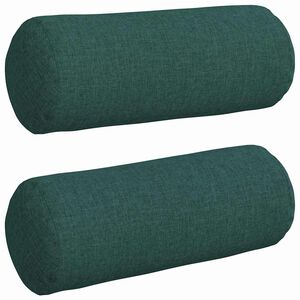 vidaXL Cojines Bolster 2 pcs Verde oscuro &Oslash; 15 x 40 cm tela