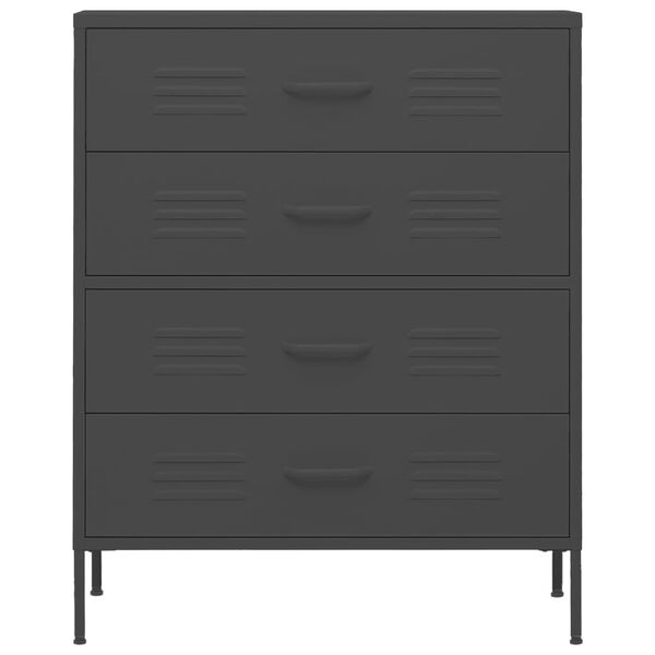 vidaXL Armario de cajones de acero gris antracita 80x35x101,5 cm