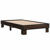 vidaXL Estructura cama madera ingenier&iacute;a metal roble marr&oacute;n 90x200 cm