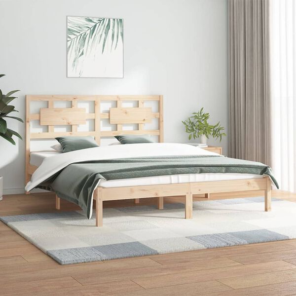 vidaXL Estructura de cama sin colchón madera de pino blanco 150x200 cm