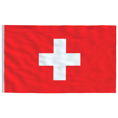 vidaXL Mástil y bandera de Suiza aluminio 6,23 m