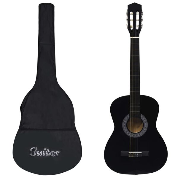 vidaXL Guitarra cl&aacute;sica para principiantes con funda negro 3/4 36"
