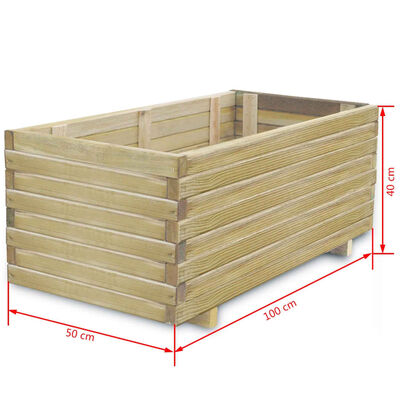 vidaXL Arriate elevado rectangular madera 100x50x40 cm