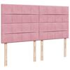 vidaXL Cama box spring con colch&oacute;n terciopelo rosa 200x200 cm
